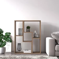 Librerie > Dmora Libreria 4 Ripiani Portata Ripiani 5 130x50x25h cm, Sfumatura Colore Struttura Quercia Marrone Quercia
