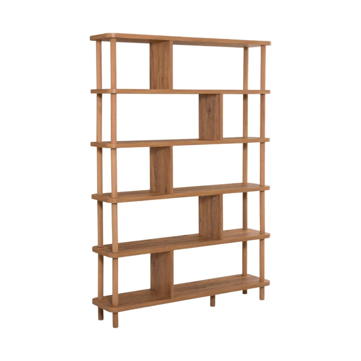 Libreria Marrone Quercia 5 Ripiani Installazione a Terra 120x28x168.5h cm, Sfumatura Colore Struttura Quercia - Amatrice