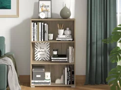 Libreria Marrone Rovere Grigio 2 Ripiani Installazione a Terra 70x24.5x107.5h cm, Sfumatura Colore Struttura Rovere Grigio - Moiano