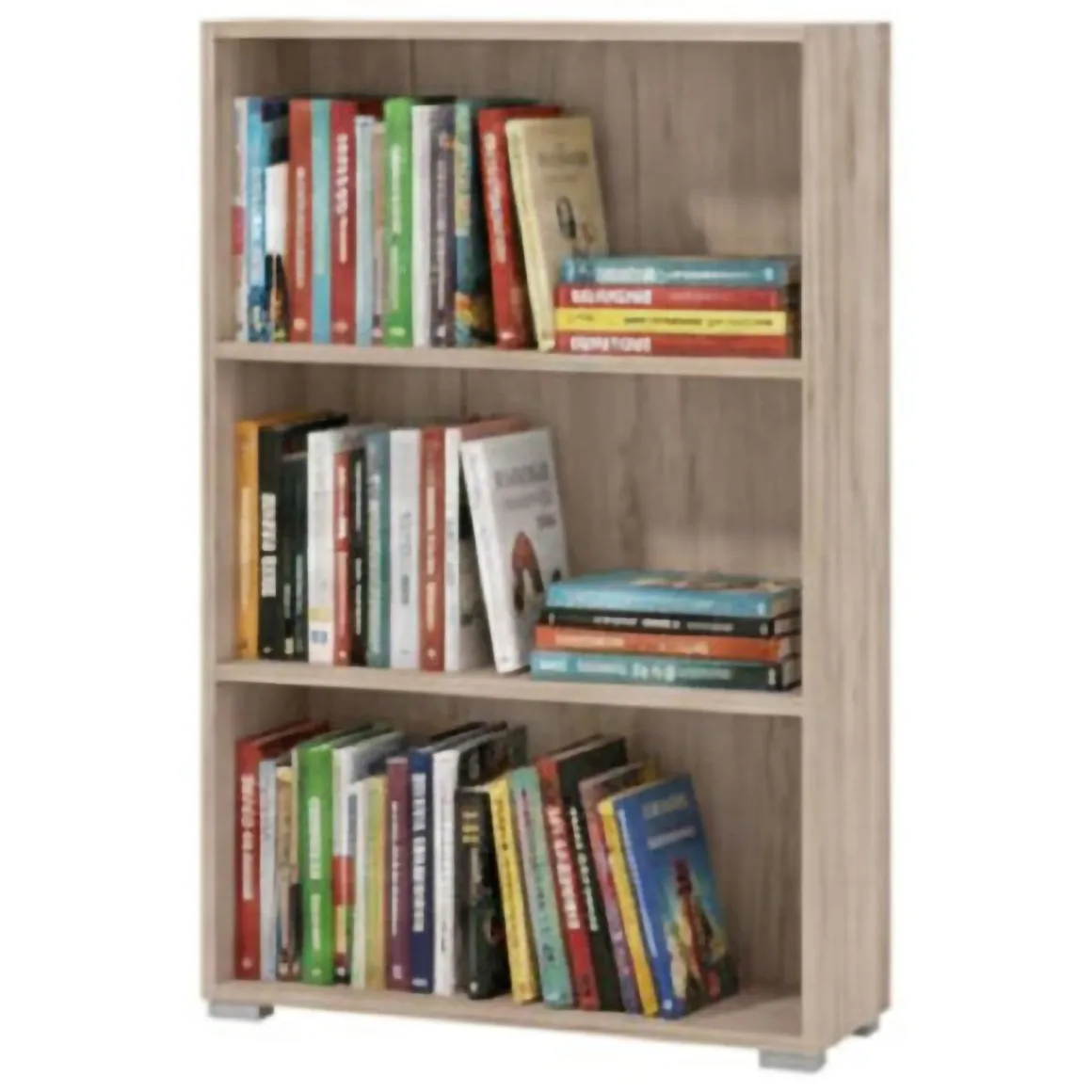 Librerie > Dmora Libreria 3 Ripiani Installazione a Terra 70x24.5x142h cm, Sfumatura Colore Struttura Rovere Grigio - Prisco Marrone Rovere grigio