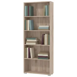 Libreria Marrone Rovere Grigio 4 Ripiani Installazione a Terra 70x24.5x176.5h cm, Sfumatura Colore Struttura Rovere Grigio - Urgnano