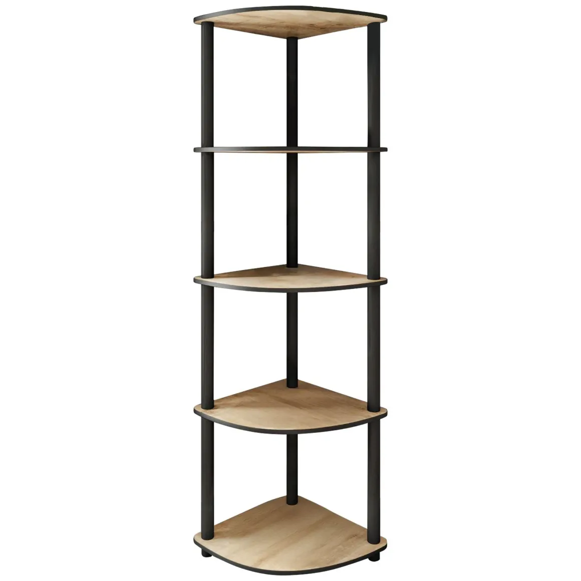 Librerie > Dmora Libreria Marrone Rovere Nero 4 Ripiani Installazione Libera 60x30x173h cm, Sfumatura Colore Struttura Rovere - Nervina Nero, Marrone Rovere