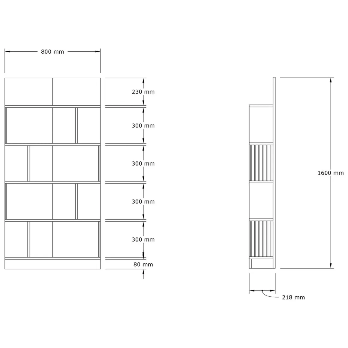 Librerie > Dmora Libreria Marrone Rovere Nero 4 Ripiani Installazione Libera 85x35x180h cm, Utilizzabile Come Divisorio Locale - Luras Nero, Marrone Rovere