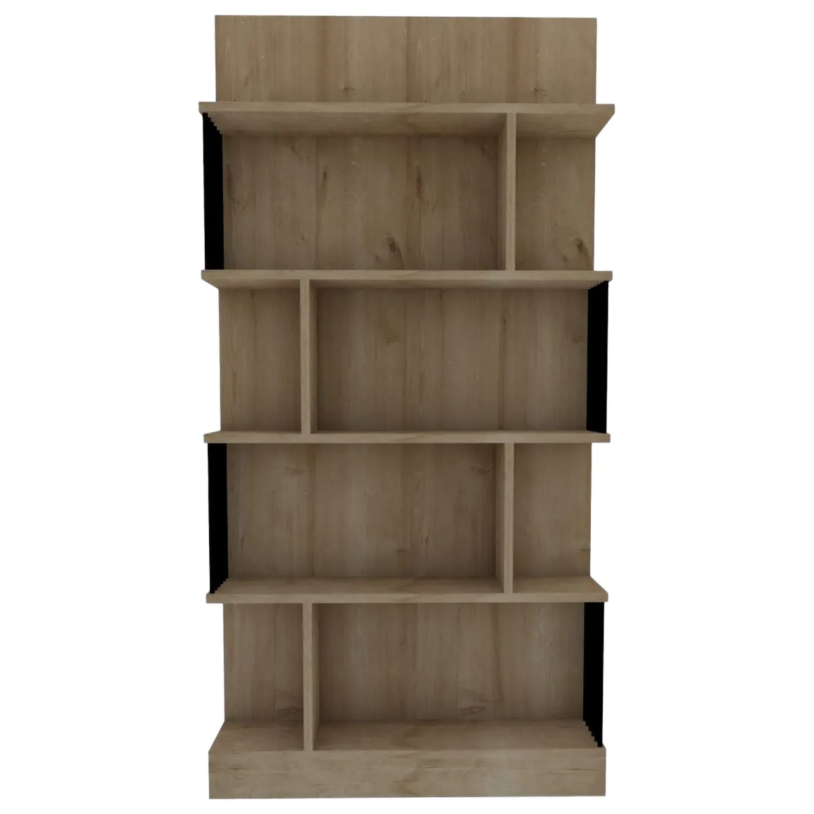 Librerie > Dmora Libreria Marrone Rovere Nero 4 Ripiani Installazione Libera 85x35x180h cm, Utilizzabile Come Divisorio Locale - Luras Nero, Marrone Rovere