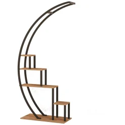 Librerie > Dmora Libreria Marrone Rovere Nero 4 Ripiani Installazione Libera 85x35x180h cm, Utilizzabile Come Divisorio Locale - Luras Nero, Marrone Rovere