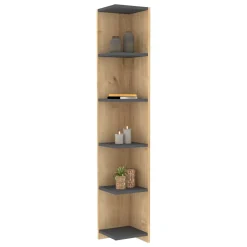 Librerie > Dmora Libreria Marrone Rovere Nero Antracite 8 Ripiani Installazione Libera 90x25x172h cm, Sfumatura Colore Struttura Rovere - Cergnago Nero Antracite, Marrone Rovere