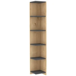 Librerie > Dmora Libreria Marrone Rovere Nero Antracite 8 Ripiani Installazione Libera 90x25x172h cm, Sfumatura Colore Struttura Rovere - Cergnago Nero Antracite, Marrone Rovere