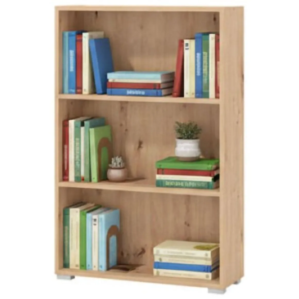 Librerie > Dmora Libreria 3 Ripiani Installazione a Terra 70x24.5x142h cm, Sfumatura Colore Struttura Rovere Nodi - Prisco Marrone Rovere Nodi