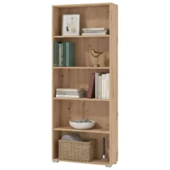 Libreria Marrone Rovere Nodi 4 Ripiani Installazione a Terra 70x24.5x176.5h cm, Sfumatura Colore Struttura Rovere Nodi - Urgnano