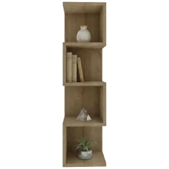 Libreria Marrone Rovere 3 Ripiani Installazione Libera 27x25x95h cm, Struttura Verticale - Cissone