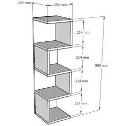 Libreria Marrone Rovere 3 Ripiani Installazione Libera 27x25x95h cm, Struttura Verticale - Cissone