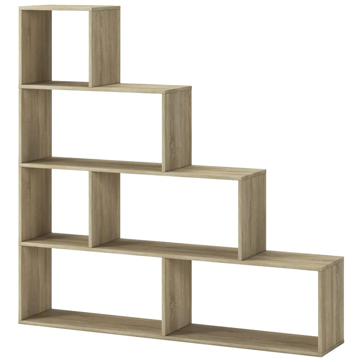 Libreria Marrone Rovere 3 Ripiani Installazione a Terra 145x28x143h cm, Sfumatura Colore Struttura Rovere - Serole