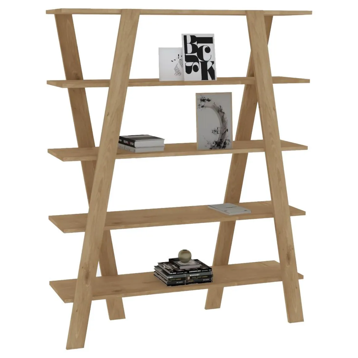 Librerie > Dmora Libreria 4 Ripiani Installazione Libera 30x25x170h cm, Struttura Verticale - Cesio Marrone Rovere