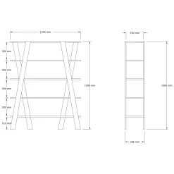 Librerie > Dmora Libreria 4 Ripiani Installazione Libera 30x25x170h cm, Struttura Verticale - Cesio Marrone Rovere