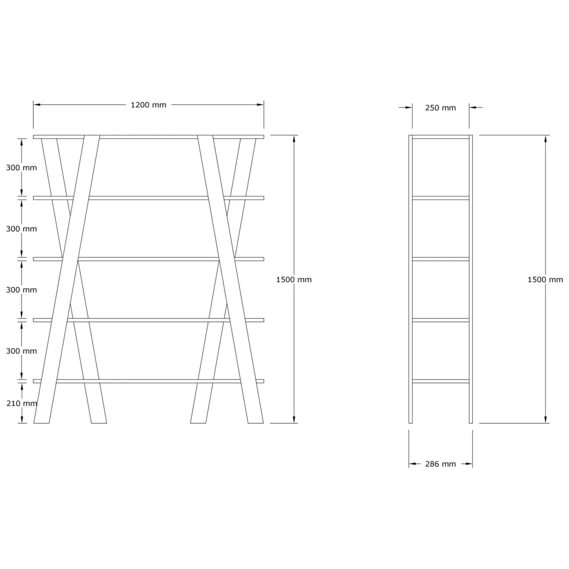 Librerie > Dmora Libreria 4 Ripiani Installazione Libera 30x25x170h cm, Struttura Verticale - Cesio Marrone Rovere