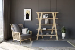 Librerie > Dmora Libreria 4 Ripiani Installazione Libera 30x25x170h cm, Struttura Verticale - Cesio Marrone Rovere