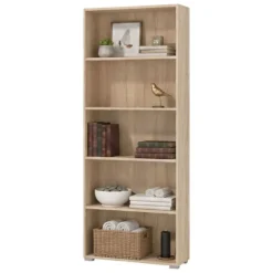 Libreria Marrone Rovere 4 Ripiani Installazione a Terra 70x24.5x176.5h cm, Sfumatura Colore Struttura Rovere - Urgnano