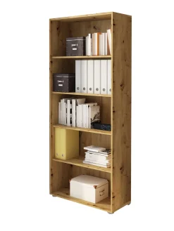 Libreria Marrone Rovere 4 Ripiani Installazione a Terra 79x34x188h cm, Struttura Mobile Verticale - Brugnera