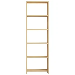 Librerie > Dmora Libreria 5 Ripiani Installazione Libera 50x20x160h cm, Struttura Verticale - Paupisi Marrone Rovere