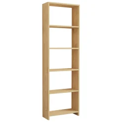 Librerie > Dmora Libreria 5 Ripiani Installazione Libera 50x20x160h cm, Struttura Verticale - Paupisi Marrone Rovere