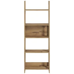 Librerie > Dmora Libreria 5 Ripiani Installazione Libera 64x30x180h cm, Struttura Verticale - Mantello Marrone Rovere