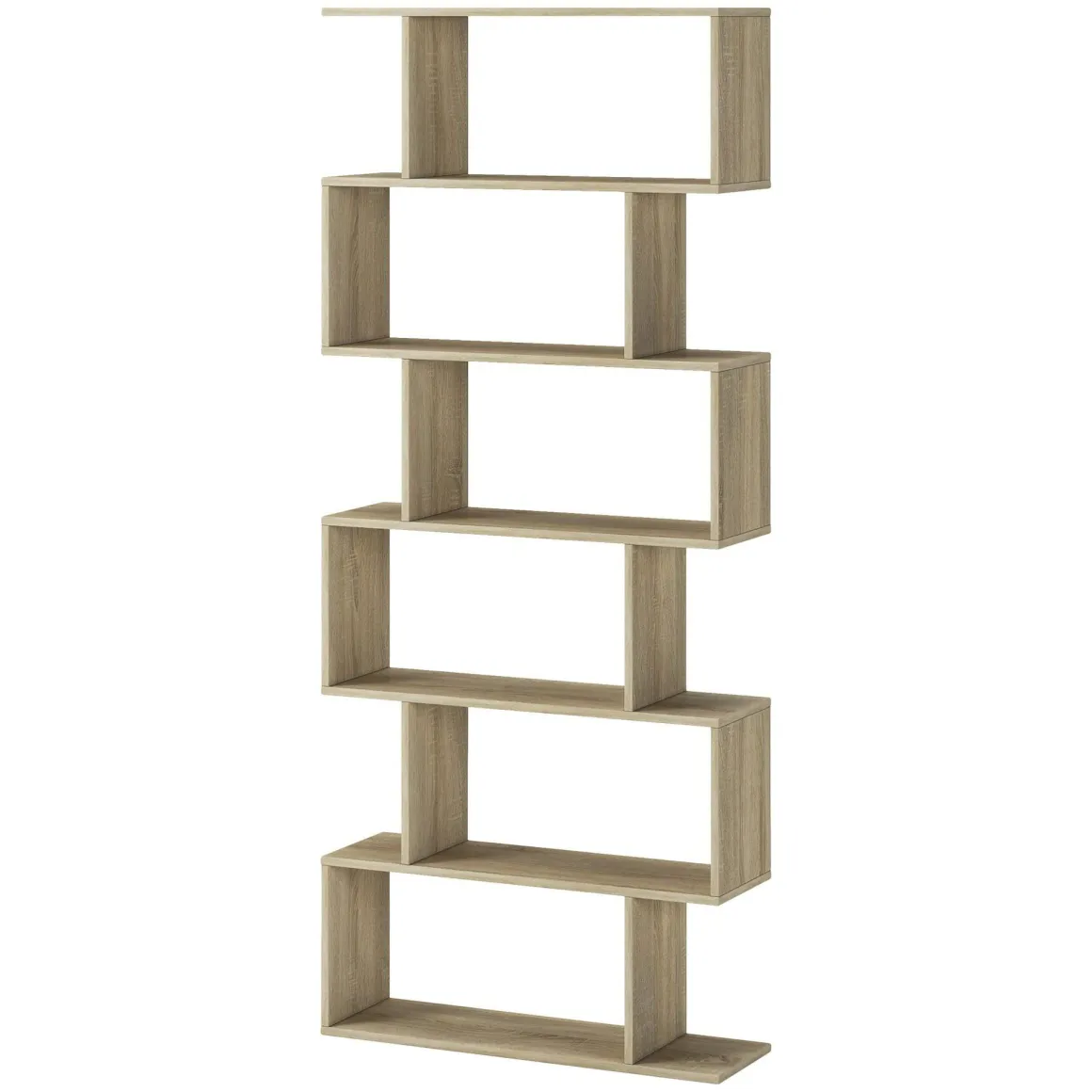 Librerie > Dmora Libreria 8 Ripiani 2 Cassetti 80x25x189h cm, Installazione Libera - Imer Marrone Rovere