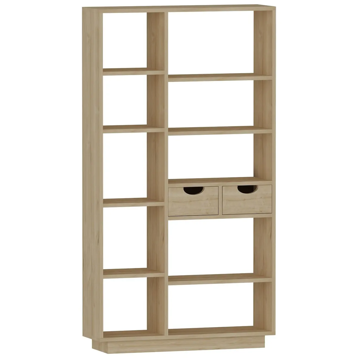 Librerie > Dmora Libreria 8 Ripiani 2 Cassetti 80x25x189h cm, Installazione Libera - Imer Marrone Rovere