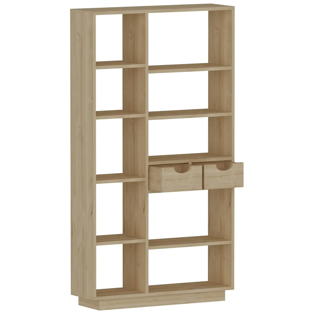 Librerie > Dmora Libreria 8 Ripiani 2 Cassetti 80x25x189h cm, Installazione Libera - Imer Marrone Rovere