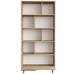 Librerie > Dmora Libreria 9 Ripiani Installazione Libera 45x20x150h cm, Struttura Verticale - Mortara Marrone Rovere