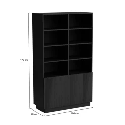Librerie > Dmora Libreria Miniato, 172x40 h100 cm, Nero