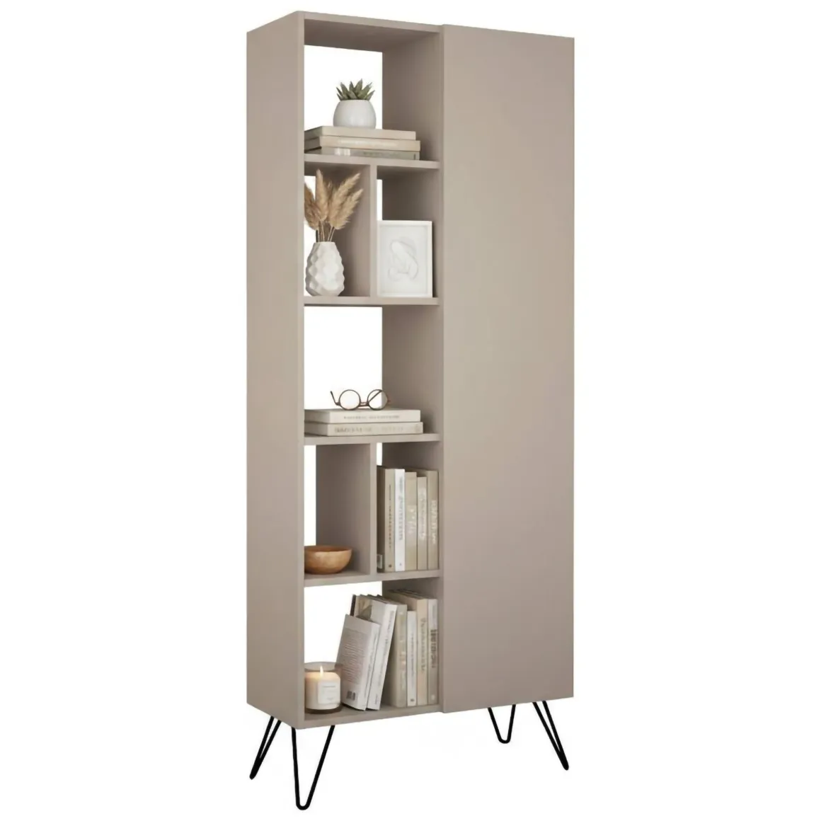 Libreria minimal beige 79x190h cm - Lince