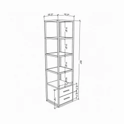 Librerie|Ufficio > Dmora Libreria minimal bianca e rovere 39x169h cm - Arsim Marrone, Bianco Rovere