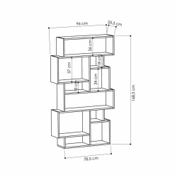 Libreria moderna antracite 96x168h cm - Casimira
