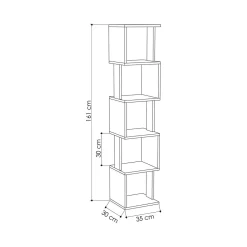 Librerie|Ufficio > Dmora Libreria moderna bianca e tortora 35x161h cm - Nada Grigio, Bianco Tortora