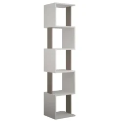 Librerie|Ufficio > Dmora Libreria moderna bianca e tortora 35x161h cm - Nada Grigio, Bianco Tortora