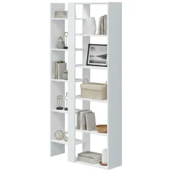 Librerie|Ufficio > Dmora Libreria moderna bianca lucida 80x190h cm - As Bianco Lucido