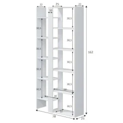 Libreria moderna bianca lucida 78x162h cm - Ersilia