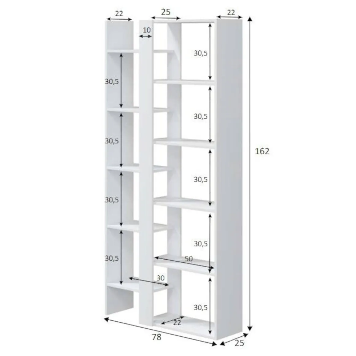Libreria moderna bianca lucida 78x162h cm - Ersilia