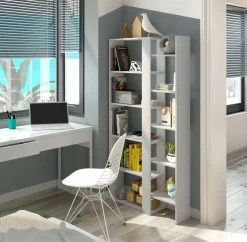Libreria moderna bianca lucida 78x162h cm - Ersilia