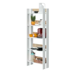 Libreria moderna bianca lucida e rovere 57x170h cm - Haruki