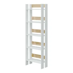 Libreria moderna bianca lucida e rovere 57x170h cm - Haruki