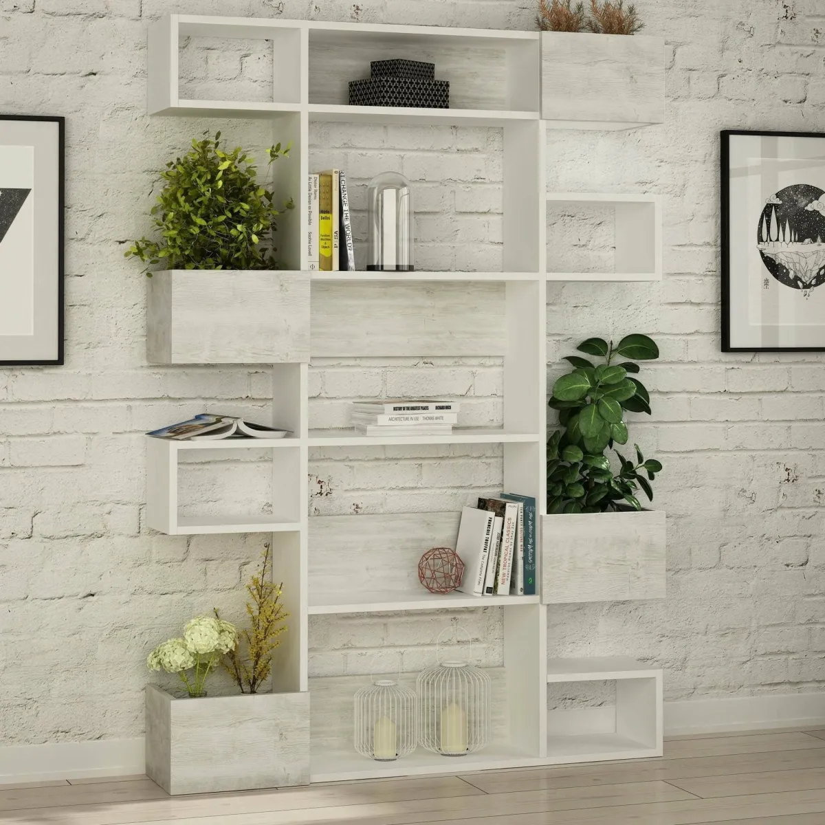 Librerie > Dmora Libreria moderna bianca 120x171h cm - Sally Bianco