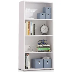 Ufficio|Salotto > Dmora Libreria moderna bianca 70x140h cm - Donatella Bianco