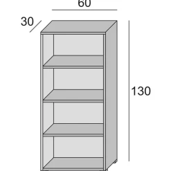 Libreria moderna bianca 60x130h cm - Aky
