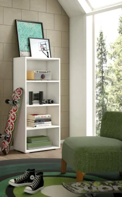 Libreria moderna bianca 60x130h cm - Aky