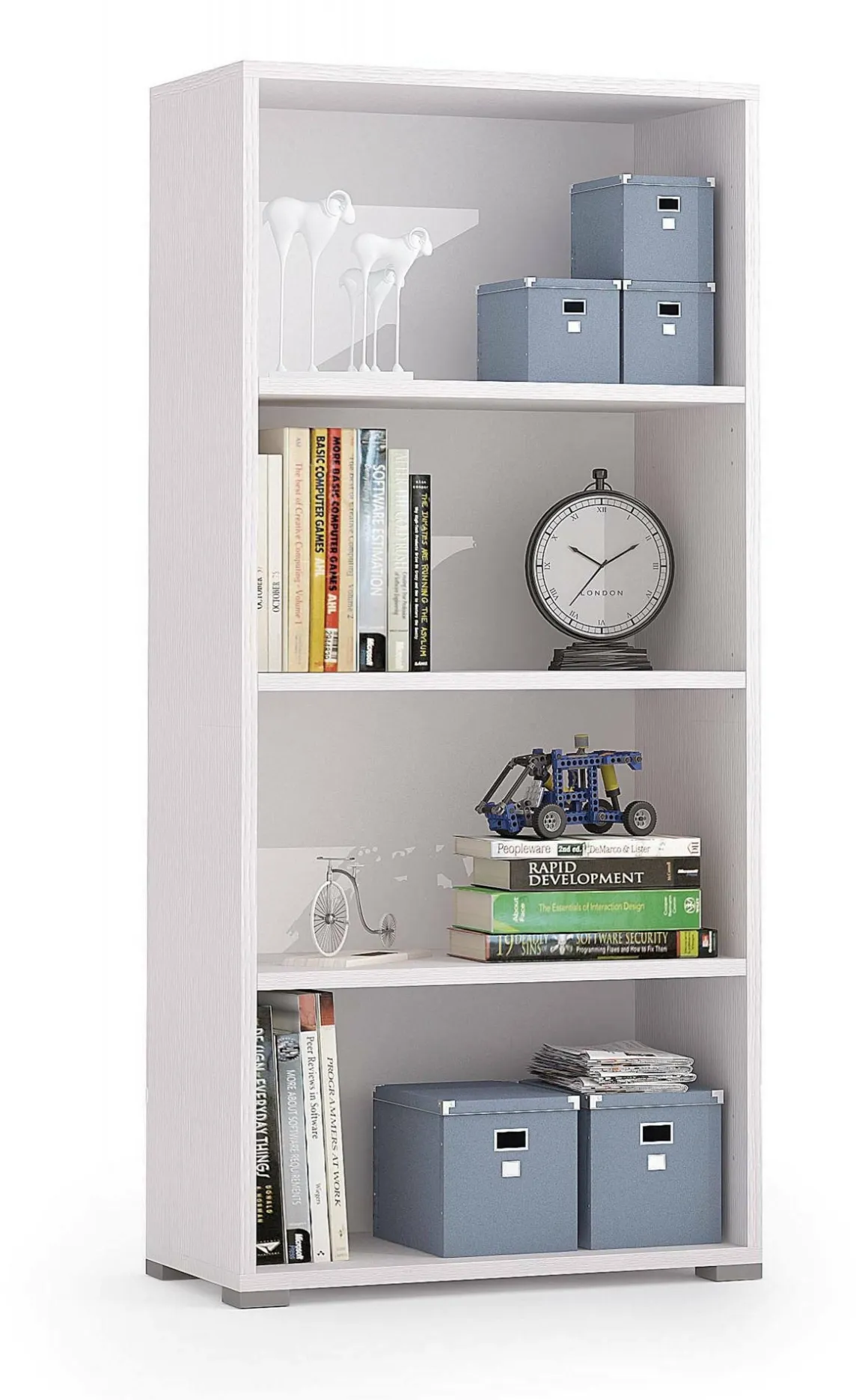 Libreria moderna bianca 60x130h cm - Aky