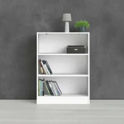 Librerie > Dmora Libreria moderna bianca 79x166h cm - Erin Bianco