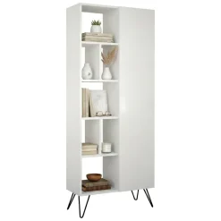 Librerie > Dmora Libreria moderna bianca 79x203h cm - Michel Bianco