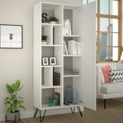 Librerie > Dmora Libreria moderna bianca 79x203h cm - Michel Bianco