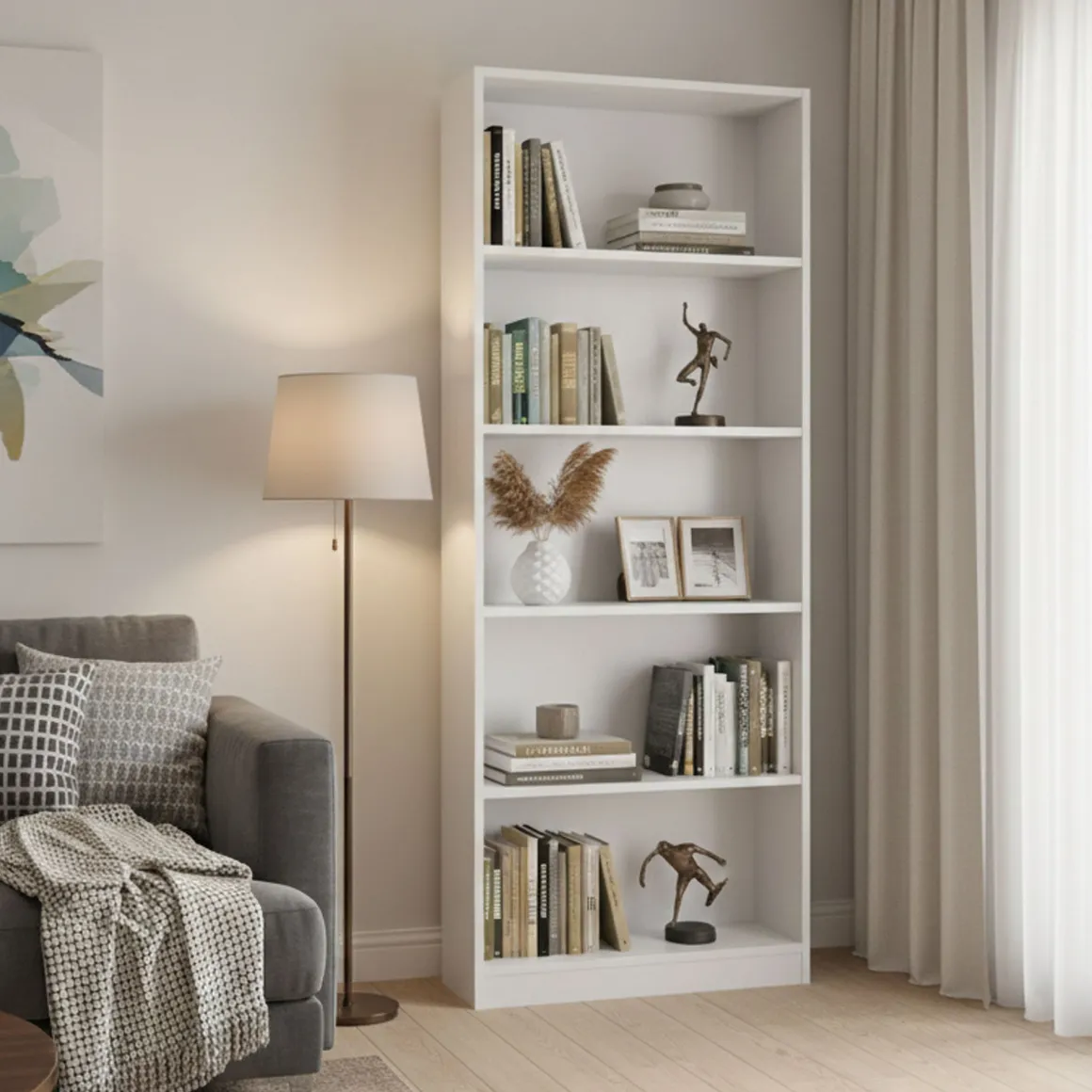 Libreria moderna bianca 80x201h cm - Abla